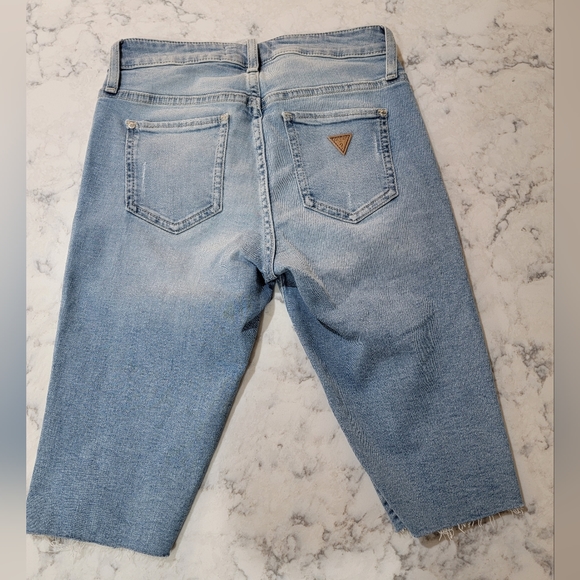 GUESS Distressed Bermuda Denim Shorts - Picture 2 of 4